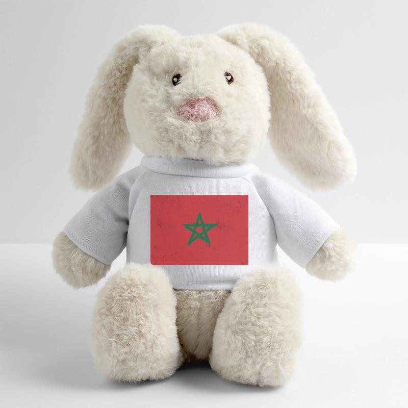 Drapeau du Maroc Lapin en peluche recyclé MiniFeet® Crème