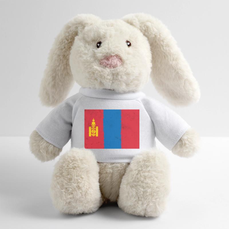 Drapeau de la Mongolie Lapin en peluche recyclé MiniFeet® Crème