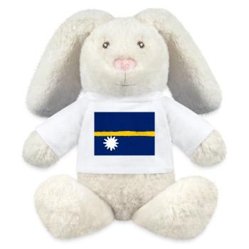 Drapeau de Nauru - Lapin en peluche recyclé MiniFeet® Crème - blanc - Devant