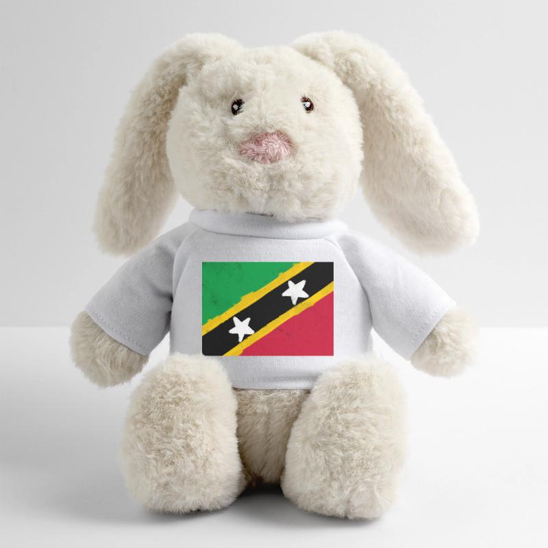 Drapeau de Saint-Kitts-et-Nevis Lapin en peluche recyclé MiniFeet® Crème