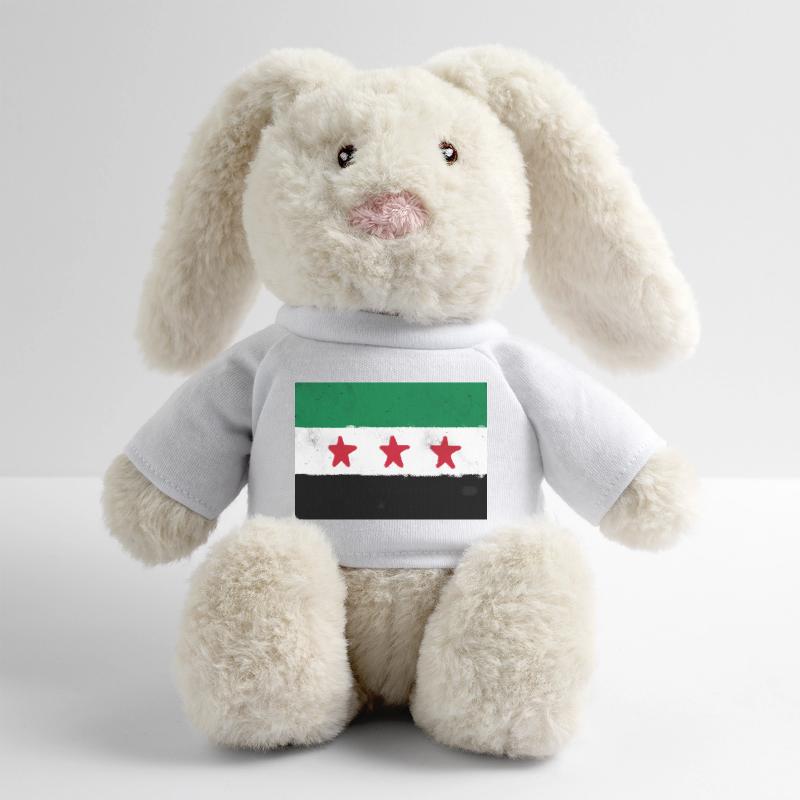 Drapeau de la Syrie Lapin en peluche recyclé MiniFeet® Crème