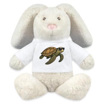 Turtle with sunglasses for casual wear - MiniFeet® RecycelHase® Bunny Cream - white - Front