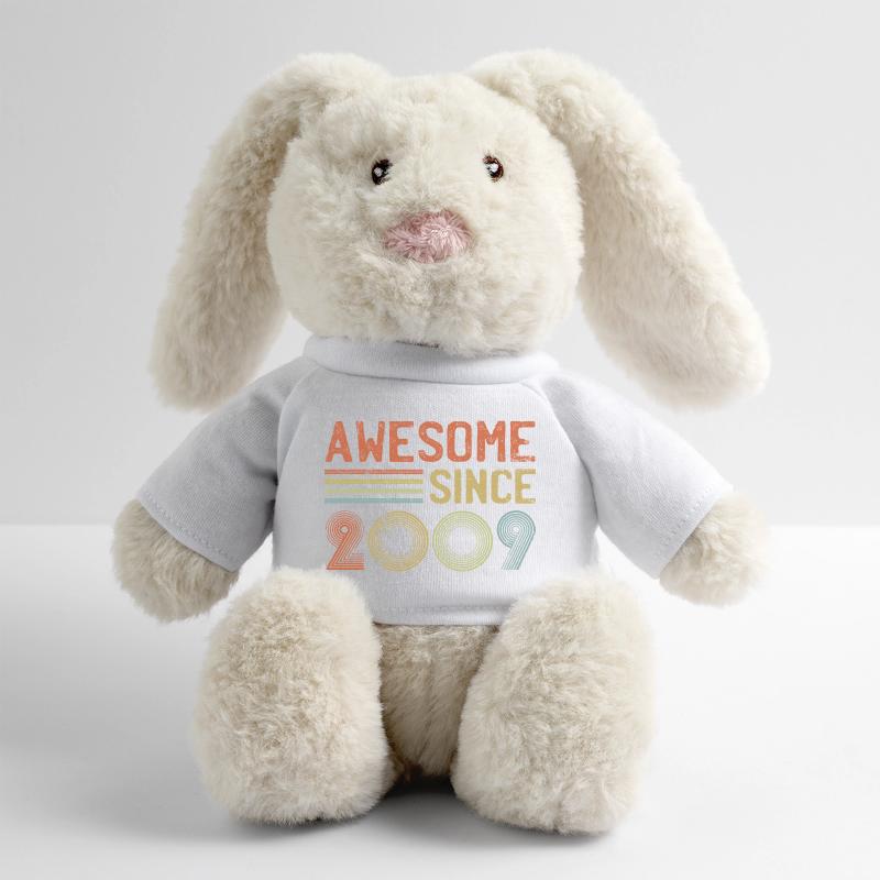 Retro 2009 Celebration Typography MiniFeet® RecycelHase® Bunny Cream