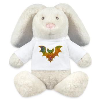 Regenbogenfledermaus mit Glitterrand - MiniFeet® RecycelHase® Creme - Weiß - Vorne