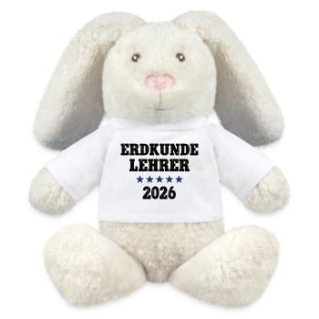 Professeur de géographie 2026 Études professionnelles Formation des enseignants Géo - Lapin en peluche recyclé MiniFeet® Crème - blanc - Devant