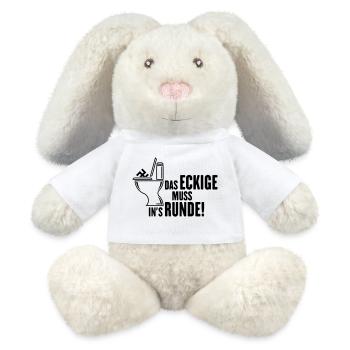Das Eckige Muss In’s Runde! (Gegen Rechts / Black) - MiniFeet® RecycelHase® Creme - Weiß - Vorne