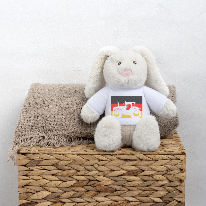 Tractor with German flag – Farmer Stolz MiniFeet® RecycelHase® Bunny Cream