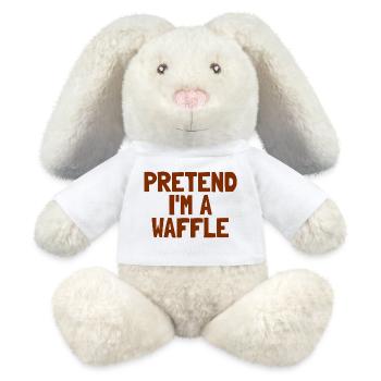Breakfast on Halloween: I pretend to be a - MiniFeet® RecycelHase® Bunny Cream - white - Front