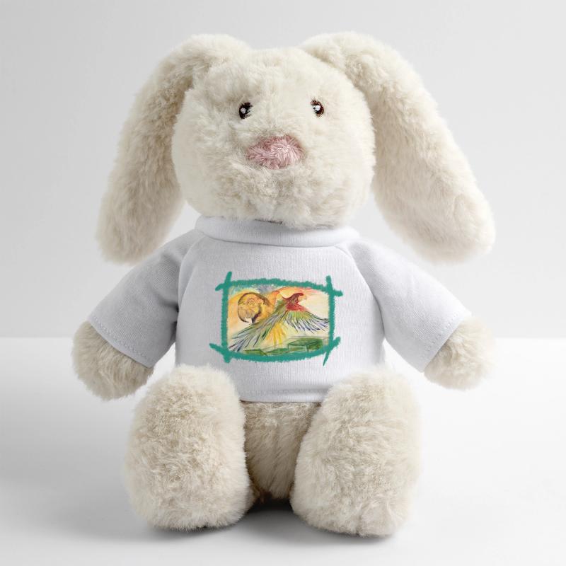 Aras au-dessus de la forêt tropicale Lapin en peluche recyclé MiniFeet® Crème