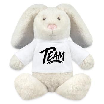 Équipe - Lapin en peluche recyclé MiniFeet® Crème - blanc - Devant