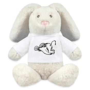 Tiefsee Anglerfisch Monster - Illustration - MiniFeet® RecycelHase® Creme - Weiß - Vorne