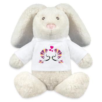 birds_in_love - MiniFeet® RecycelHase® Bunny Cream - white - Front