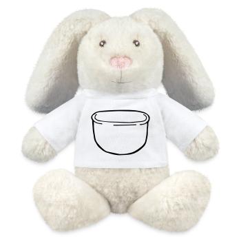 Schüssel, Teigschüssel, backen, Bäcker - MiniFeet® RecycelHase® Creme - Weiß - Vorne