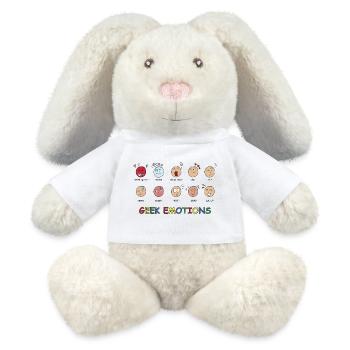 GEEK EMOTIONS - SCHWARZER TEXT - MiniFeet® RecycelHase® Creme - Weiß - Vorne