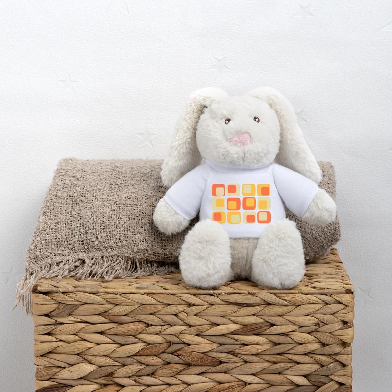 modèle des années 70 Lapin en peluche recyclé MiniFeet® Crème