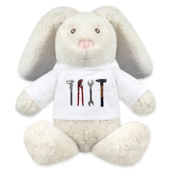 Pince marteau Craftsman pour illustration d’outils - Lapin en peluche recyclé MiniFeet® Crème - blanc - Devant