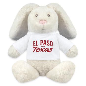 Scénario rétro d’El Paso, Texas - Lapin en peluche recyclé MiniFeet® Crème - blanc - Devant