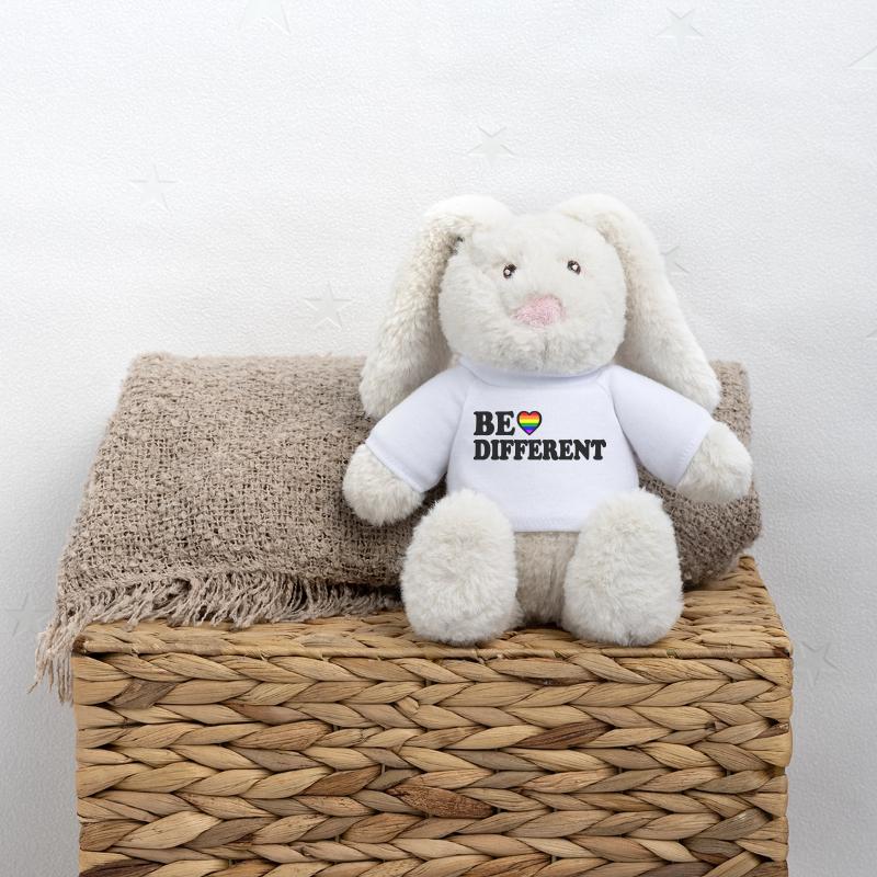 Be different Lapin en peluche recyclé MiniFeet® Crème