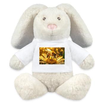 Glänzende Honigbiene im Sonnenlicht - MiniFeet® RecycelHase® Creme - Weiß - Vorne