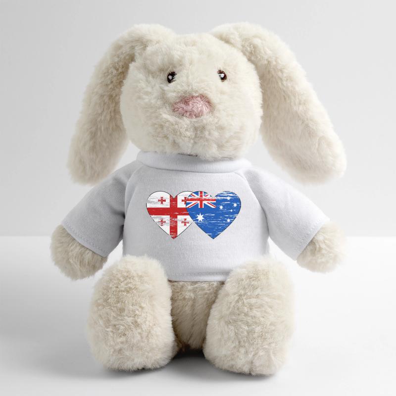Drapeau de la Géorgie Australie Drapeau en forme de cœur utilisé Lapin en peluche recyclé MiniFeet® Crème