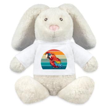 Parrot Retro Bird Summer - MiniFeet® RecycelHase® Bunny Cream - white - Front