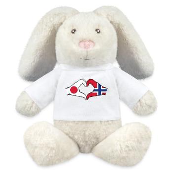 Japan Norway hands heart shape - MiniFeet® RecycelHase® Bunny Cream - white - Front