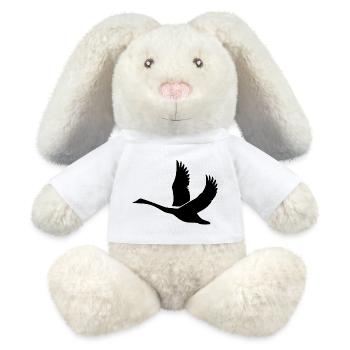 Schwan mit gewaltigen Schwingen - MiniFeet® RecycelHase® Creme - Weiß - Vorne