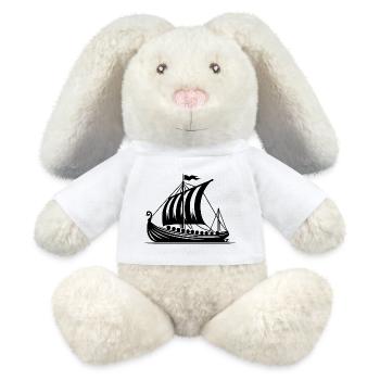Dragon Boat Viking Style Sail Design - MiniFeet® RecycelHase® Bunny Cream - white - Front