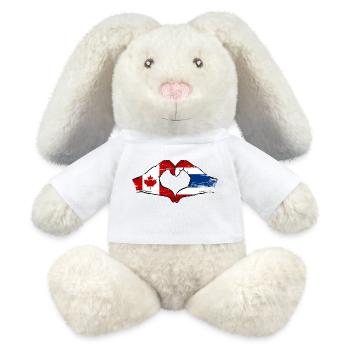Canada Drapeau de la Thaïlande mains en forme de coeur utilisé - Lapin en peluche recyclé MiniFeet® Crème - blanc - Devant