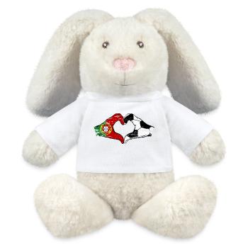 Portugal Football Drapeau Mains Coeur Forme Utilisé - Lapin en peluche recyclé MiniFeet® Crème - blanc - Devant
