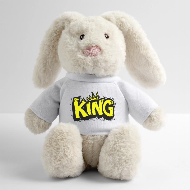 Lettrage King Graffiti Lapin en peluche recyclé MiniFeet® Crème