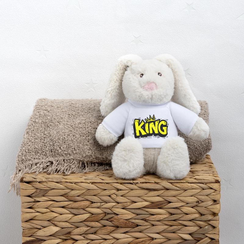 Lettrage King Graffiti Lapin en peluche recyclé MiniFeet® Crème