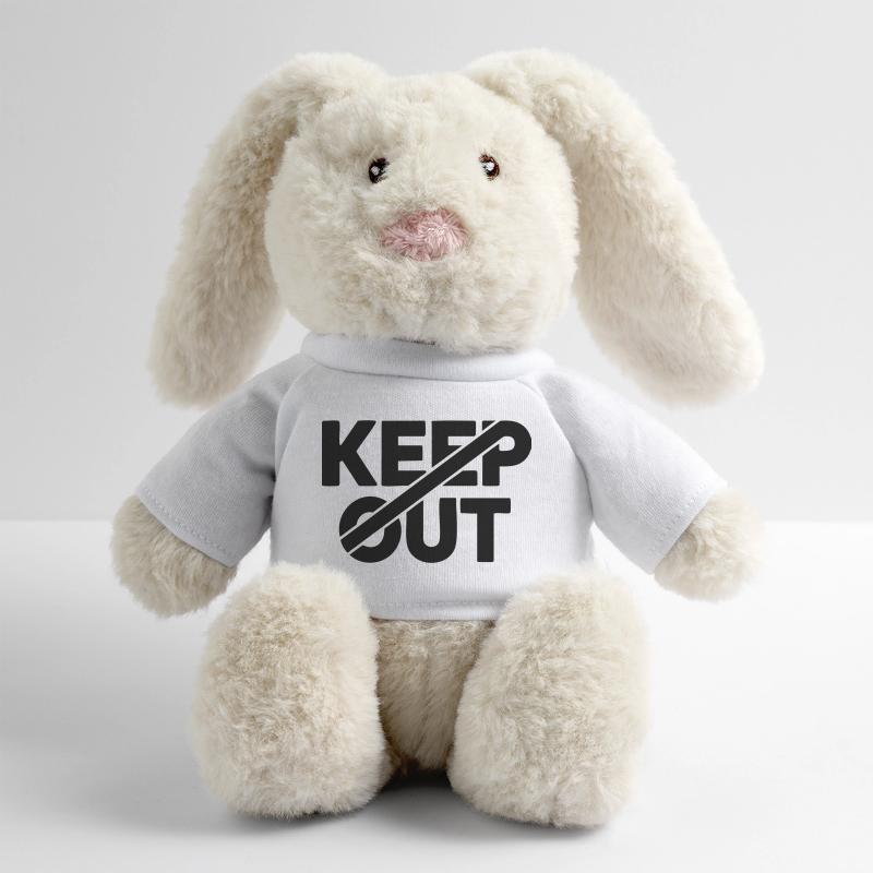 Keep Out Warning Sign MiniFeet® RecycelHase® Bunny Cream