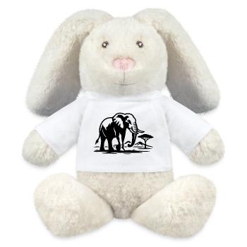Elephant Silhouette Savannah - MiniFeet® RecycelHase® Bunny Cream - white - Front