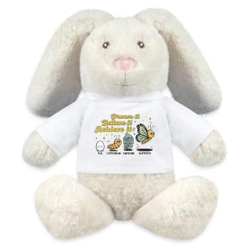 Chenille Papillon Ecole Evolution Cadeau - Lapin en peluche recyclé MiniFeet® Crème - blanc - Devant