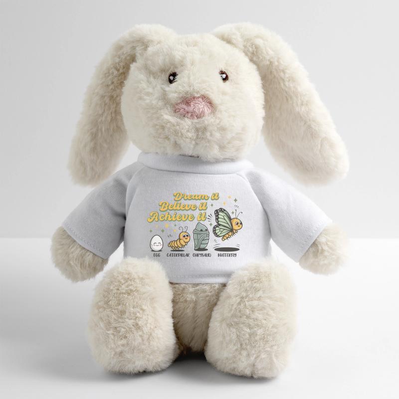 Chenille Papillon Ecole Evolution Cadeau Lapin en peluche recyclé MiniFeet® Crème