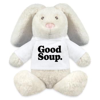 Expression du bon mème de soupe pour les amateurs de soupe - Lapin en peluche recyclé MiniFeet® Crème - blanc - Devant
