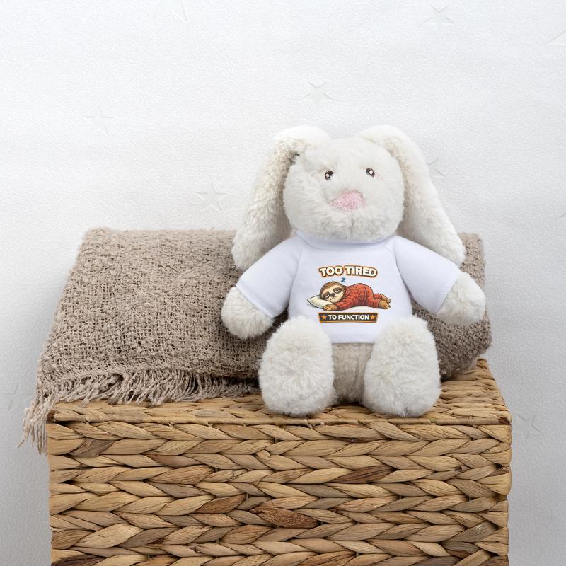 Too Tired To Function Sloth MiniFeet® RecycelHase® Bunny Cream