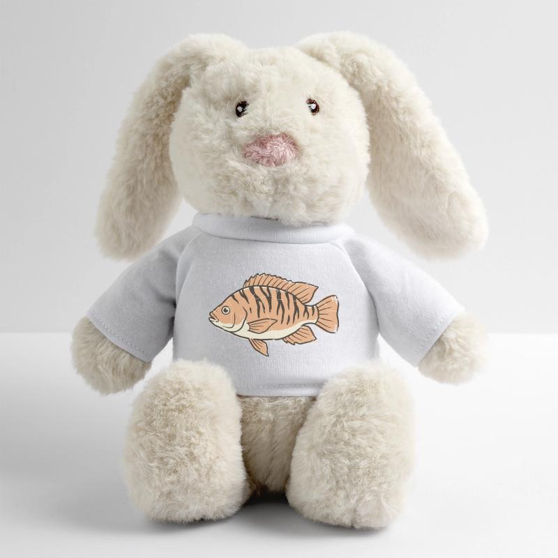 Orange Stylized Tiger Stripe Fish MiniFeet® RecycelHase® Bunny Cream
