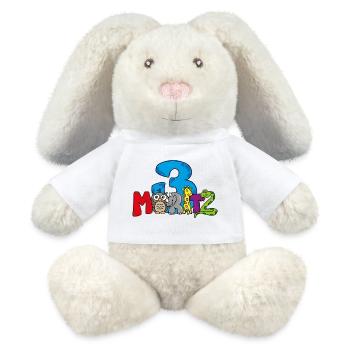 3e anniversaire de Moritz - Lapin en peluche recyclé MiniFeet® Crème - blanc - Devant
