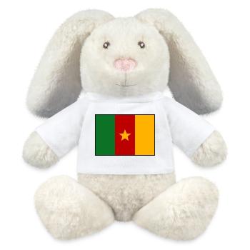Drapeau du Cameroun - Lapin en peluche recyclé MiniFeet® Crème - blanc - Devant