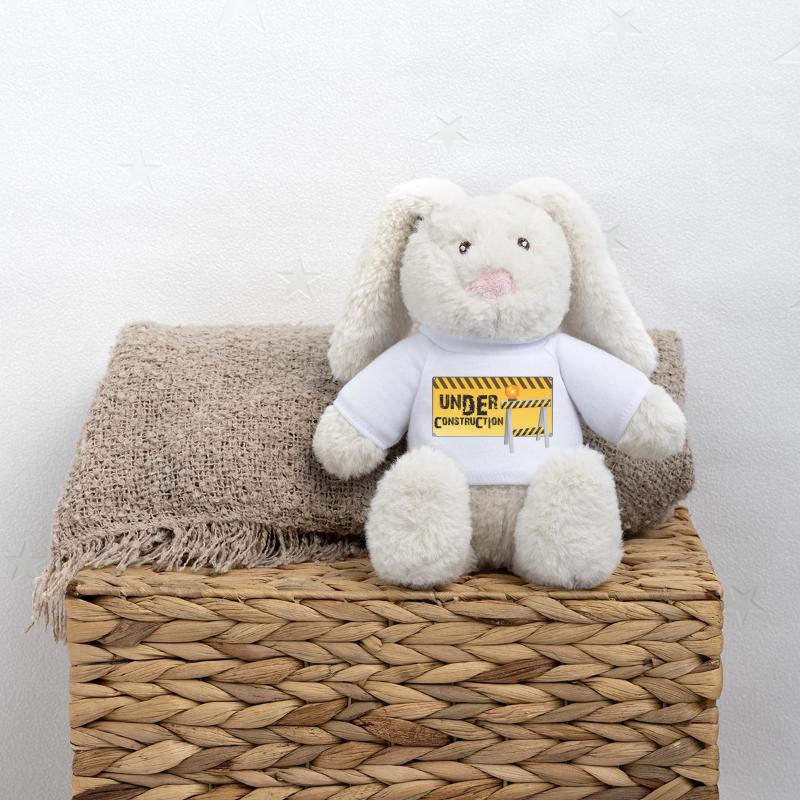 Construction Lapin en peluche recyclé MiniFeet® Crème