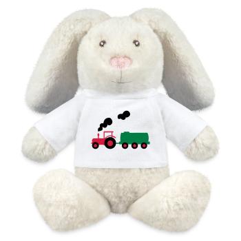 tracteur - Lapin en peluche recyclé MiniFeet® Crème - blanc - Devant
