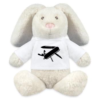 couteau suisse - Lapin en peluche recyclé MiniFeet® Crème - blanc - Devant