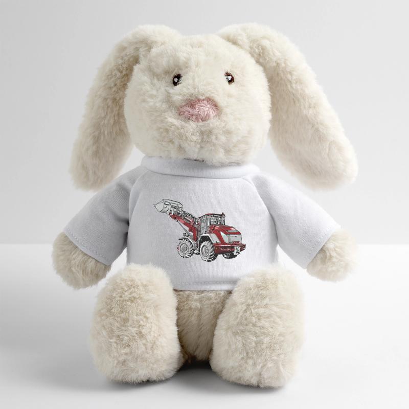 Red Excavator Industry MiniFeet® RecycelHase® Bunny Cream