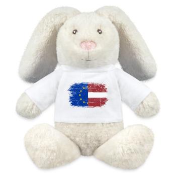 Eu europe lettonie drapeau - Lapin en peluche recyclé MiniFeet® Crème - blanc - Devant
