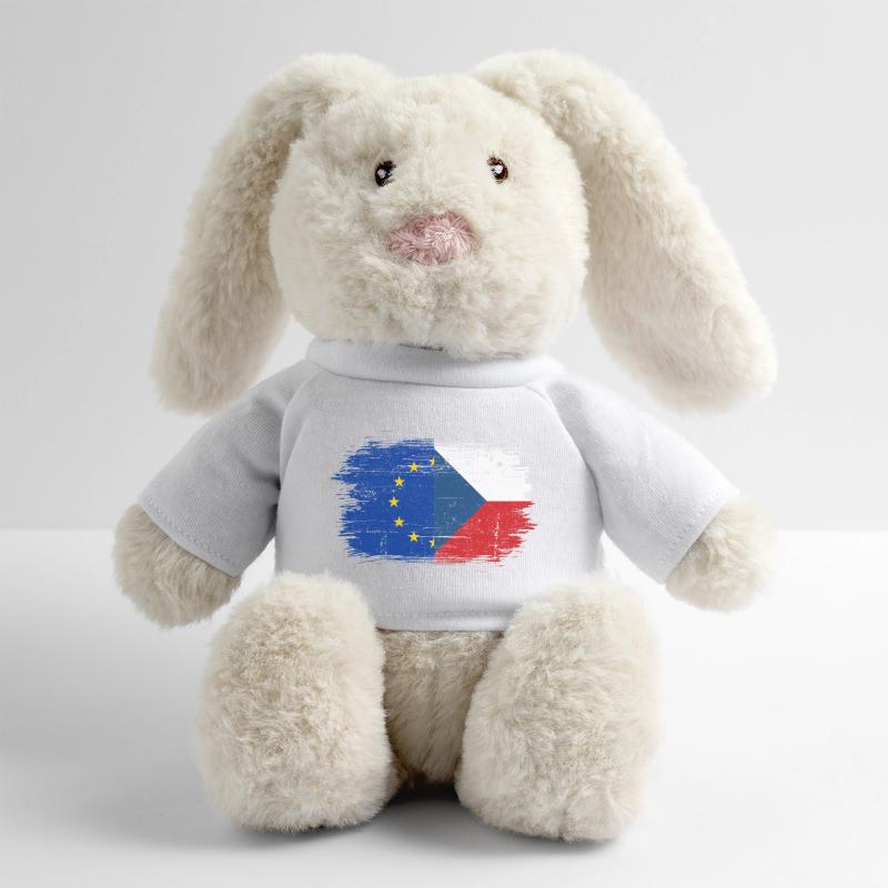 Eu europe drapeau de la République tchèque Lapin en peluche recyclé MiniFeet® Crème