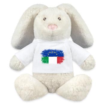 UE Italie Pinceau Drapeau Fusion - Lapin en peluche recyclé MiniFeet® Crème - blanc - Devant