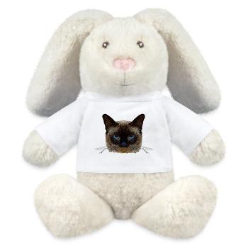 Siam katze, süße Tees, closing - MiniFeet® RecycelHase® Creme - Weiß - Vorne