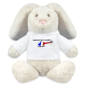 Hélicoptère France Flag Enfants - Lapin en peluche recyclé MiniFeet® Crème - blanc - Devant